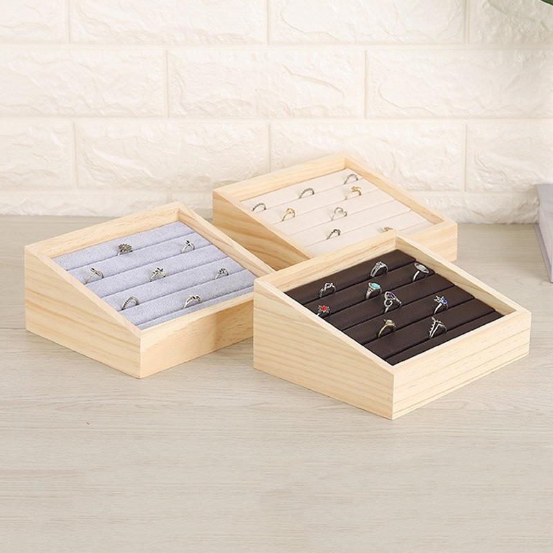 Wood Ring Blank - 1pc espositore per gioielli in legno